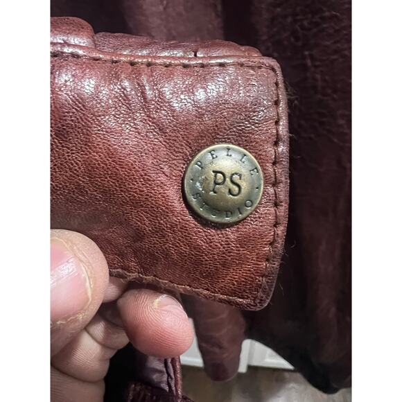 Wilsons Pelle Studio Brown Distressed Leather Jacket 2XL Thinsulate Lined Coat - Picture 7 of 11
